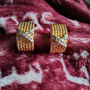 Gold and Silver Textured Women's Earrings
